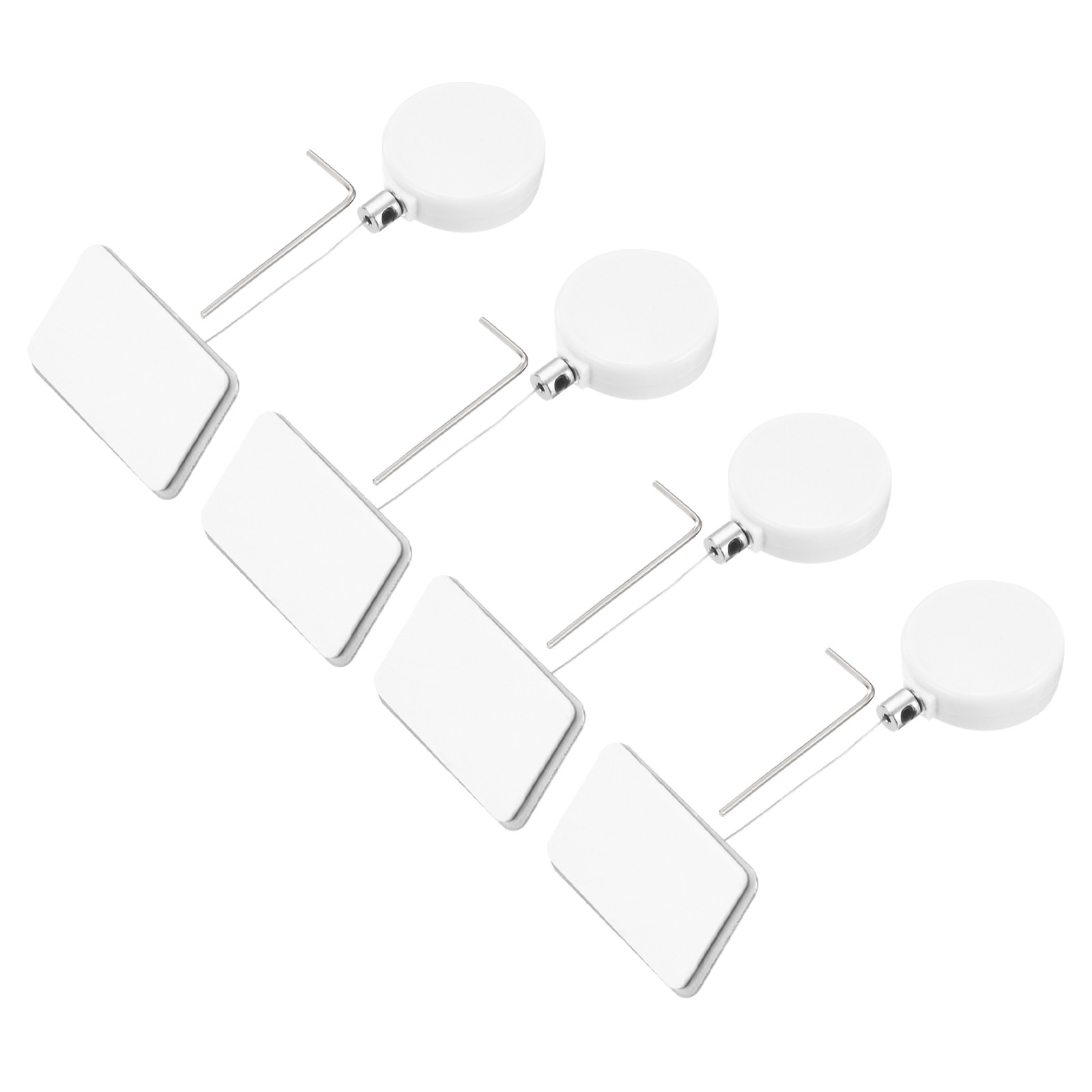 1.8ft Retractable Cable Security Lock with Square Patch Wrench, White, 4 Pack