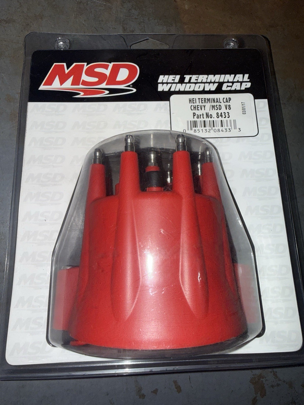 MSD 84335 Distributor Cap and Rotor Kit, Red 8433 8467 Chevy GM V8 HEI Terminal