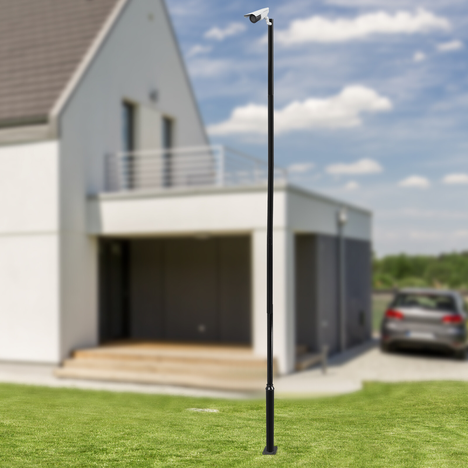 6m Commercial Solar Street Light Pole Outdoor Pole Dusk-to-Dawn Road Lamp Pole.