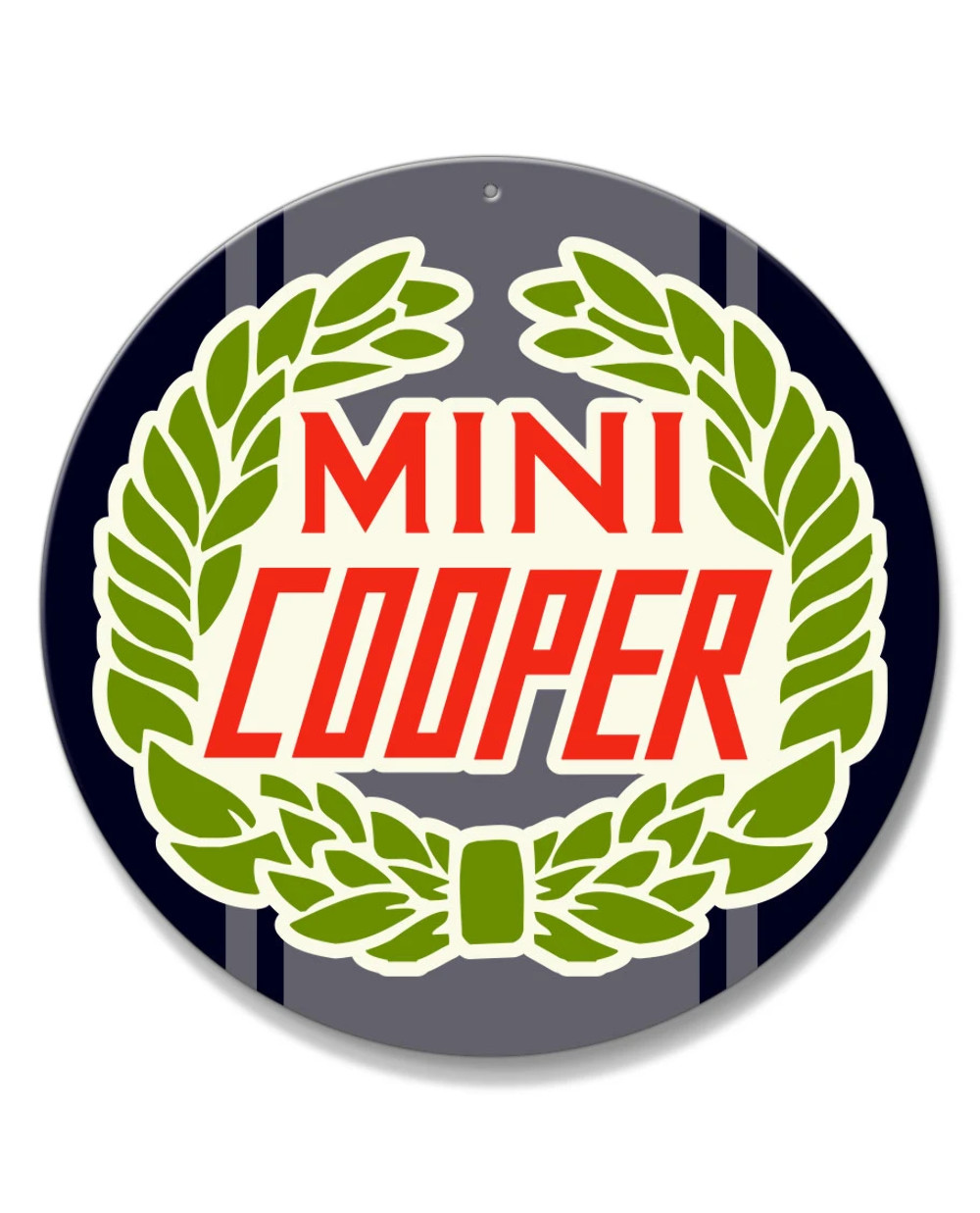 Mini Cooper Emblem Round Aluminum Sign - 14 colors - Made in USA - British Car