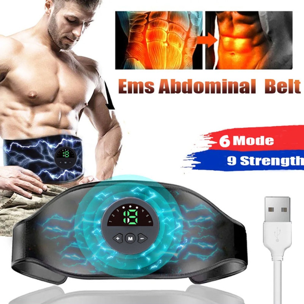 EMS Abdominal Muscle Toning Trainer ABS Stimulator Toner Fitness Binder Gym Belt