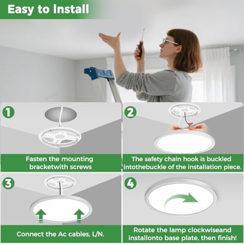 4Pack LED Flush Mount Ceiling Light, 7Inch 15W Dimmable 7"(4pack) White