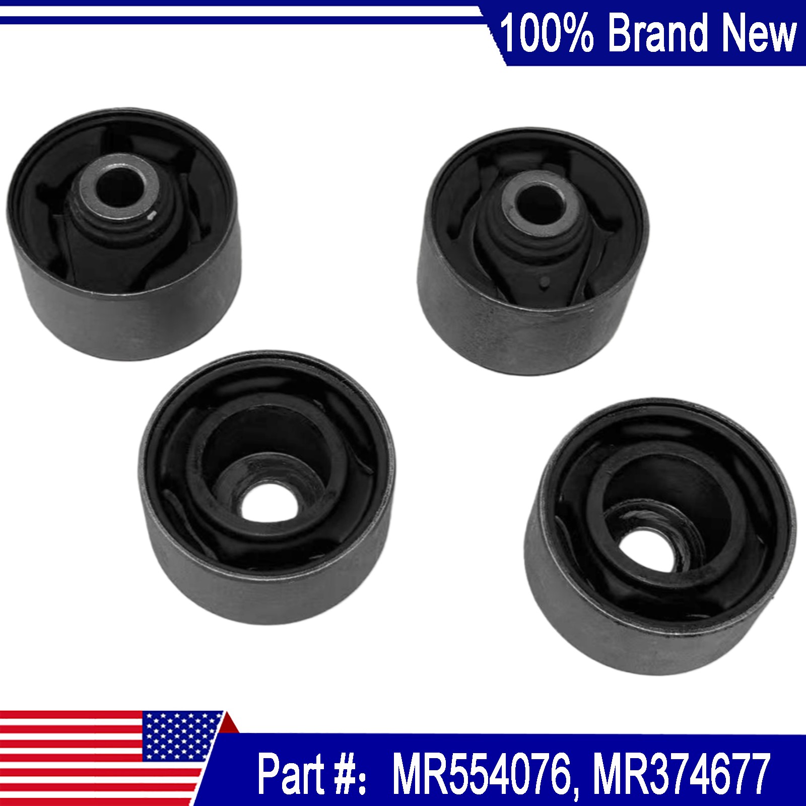 4x Rear Differential Bushing MR554076 MR374677 For Mitsubishi Montero 2001-2006