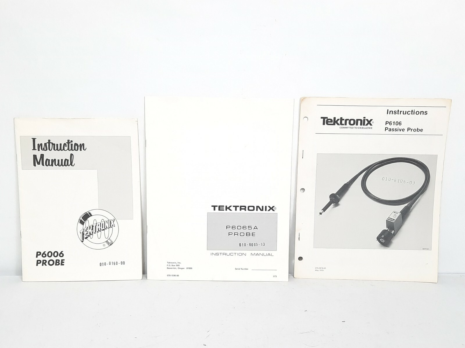 3x Tektronix P6006, P6065A & P6106 Probe Instruction Manual ORIGINAL 1963 - 1979
