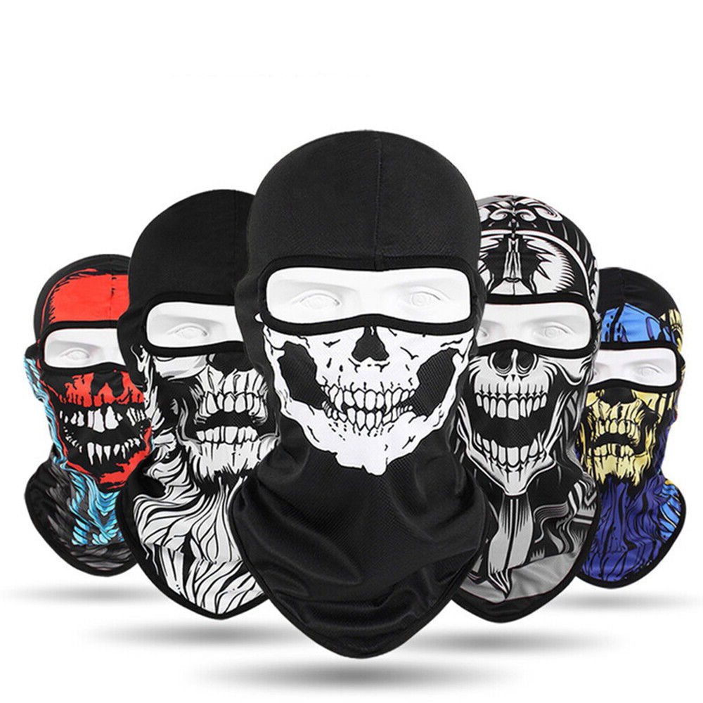 Skull Full Face Mask UV Protection Balaclava Sun Hood Tactical Ski Mask for Mens