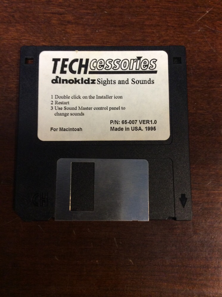 Techcessories Dinokidz Sights & Sounds For Mac 3.5" Floppy Disc Dinosaur
