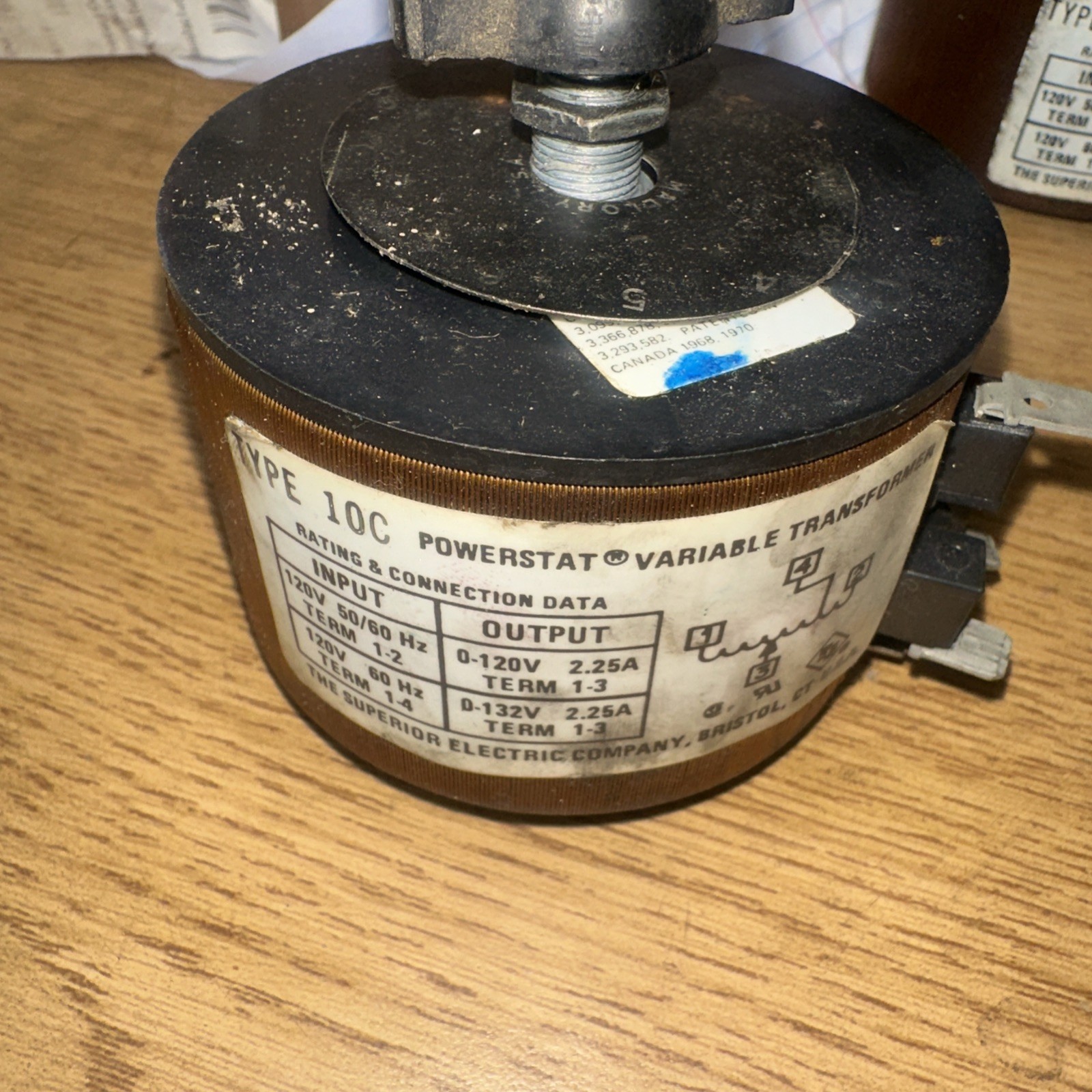 Superior Electric Company Type 10C Powerstat Variable Transformer G2U