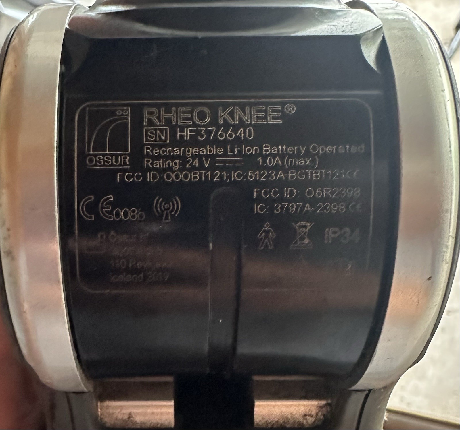 Össur RHEO KNEE Microprocessor Prosthetic Knee, Rechargeable HF376640