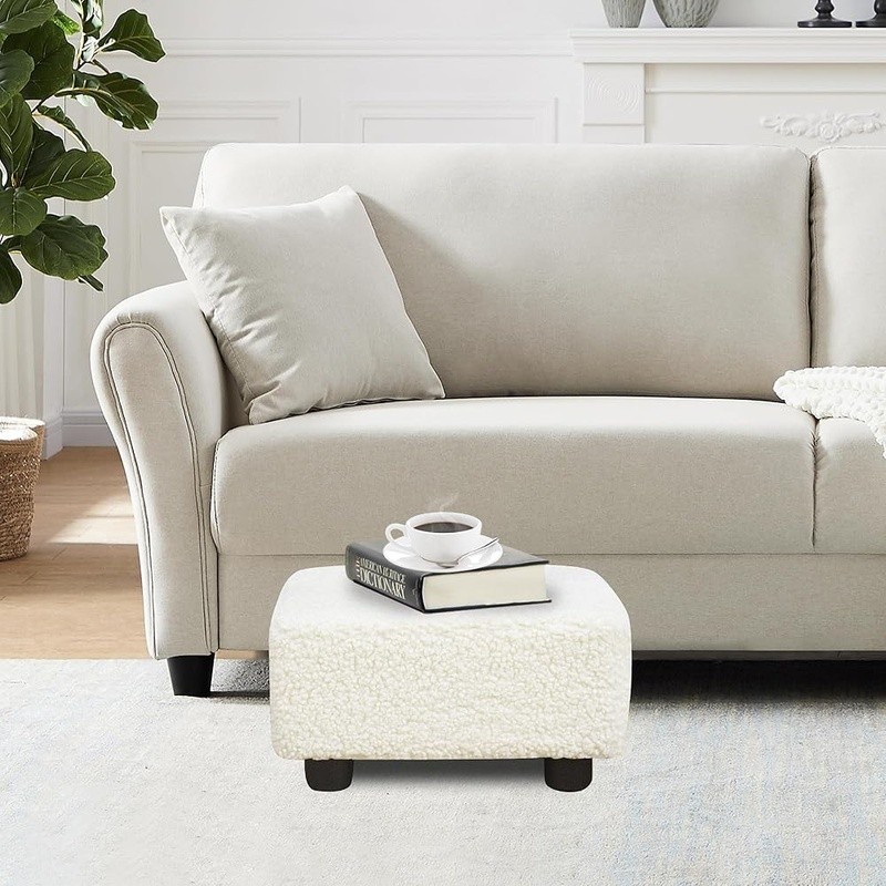 Sherpa Ottoman Footstool Multifunctional Footrest Small Stool Easy Assembly New