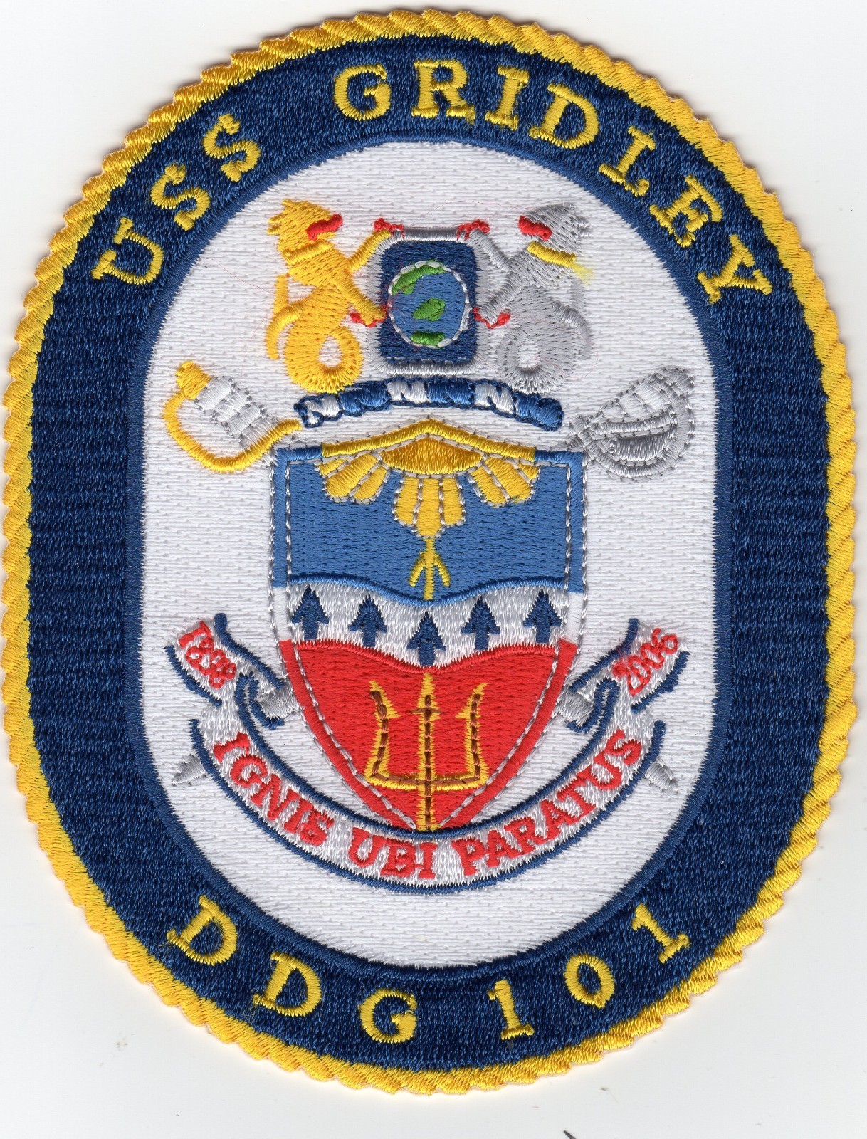 USS Gridley DDG 101 - USN - Ship - Destroyer - BC Patch - Cat No. C7257