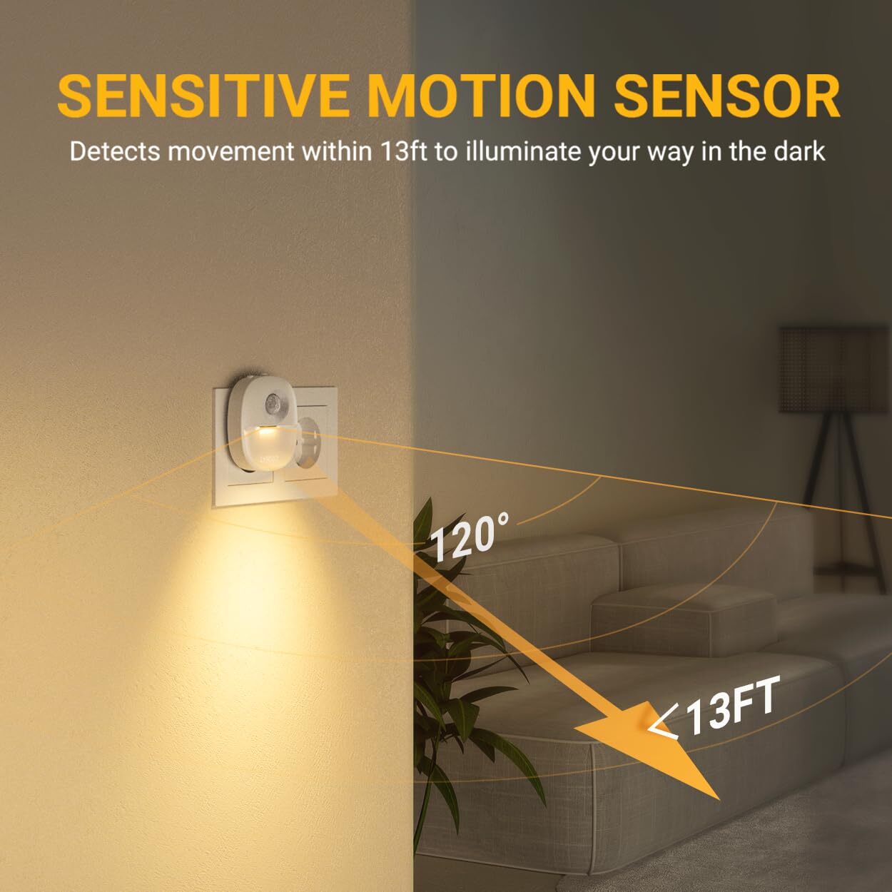 Motion Sensor Night Light Indoor, Plug in Night Light with Dusk to Dawn Senso...