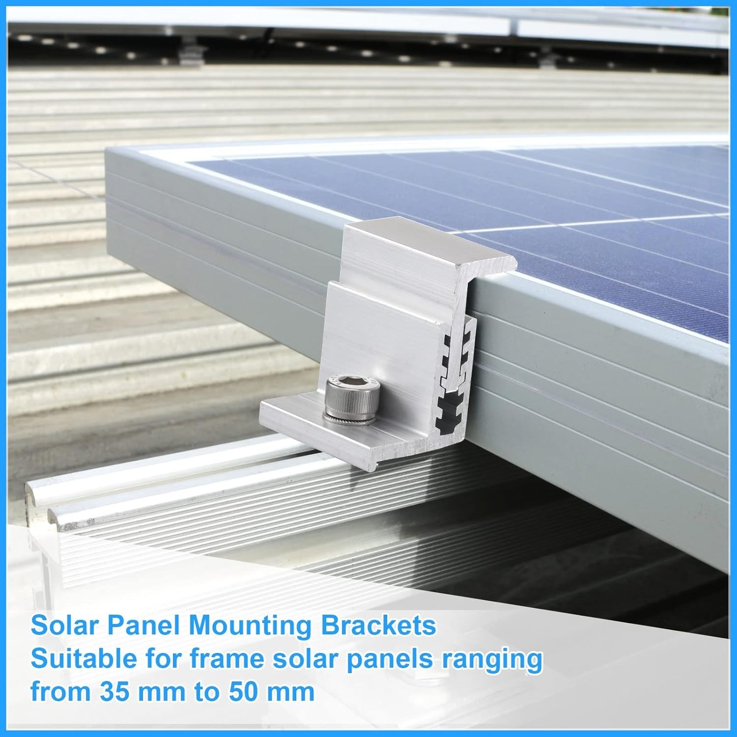 40 Pack Adjustable Aluminum Solar Panel End Clamps for Secure Installations