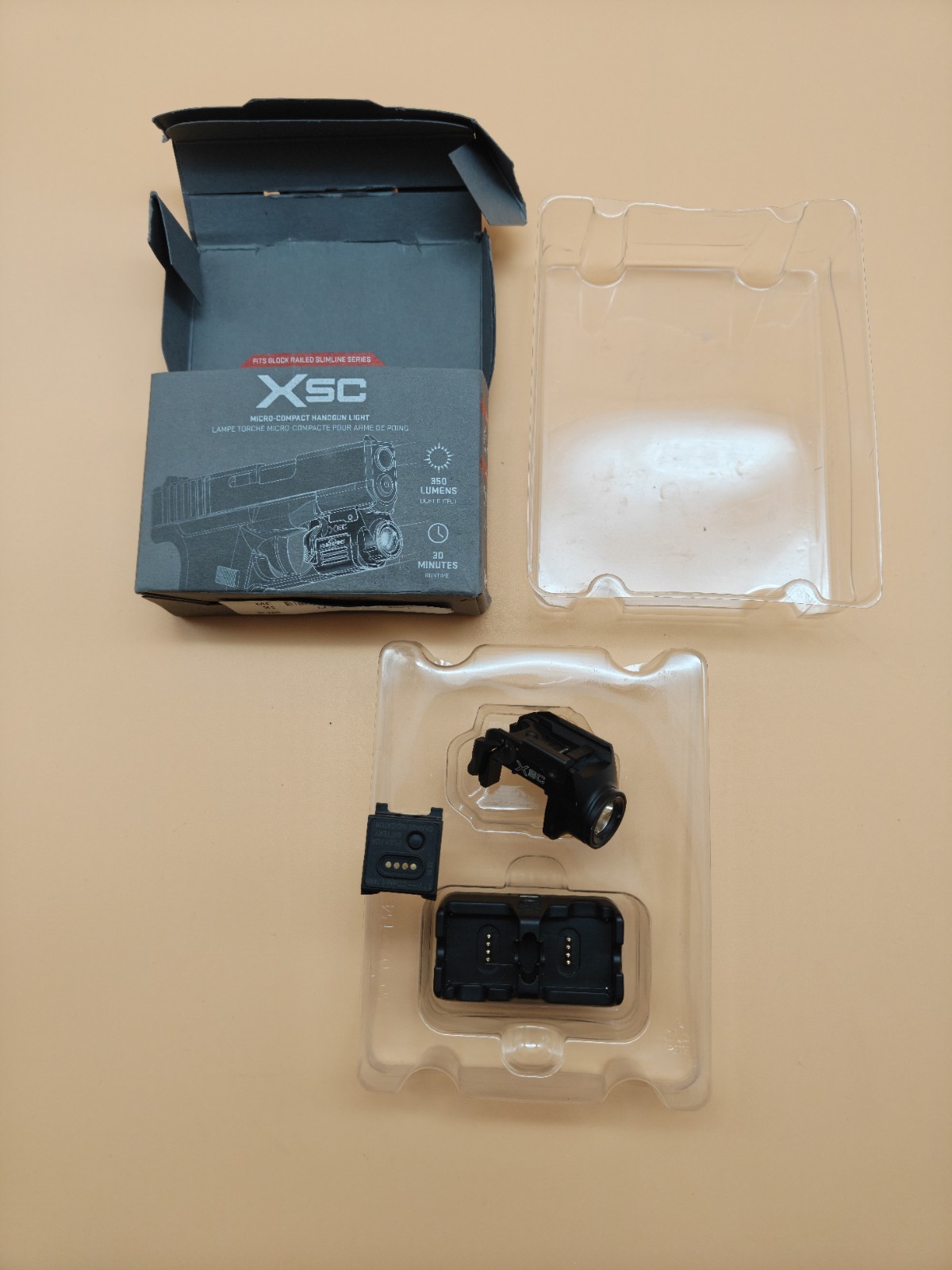 SureFire XSC Micro-Compact Handgun Light w/ Battery & Dual Charger AS-IS
