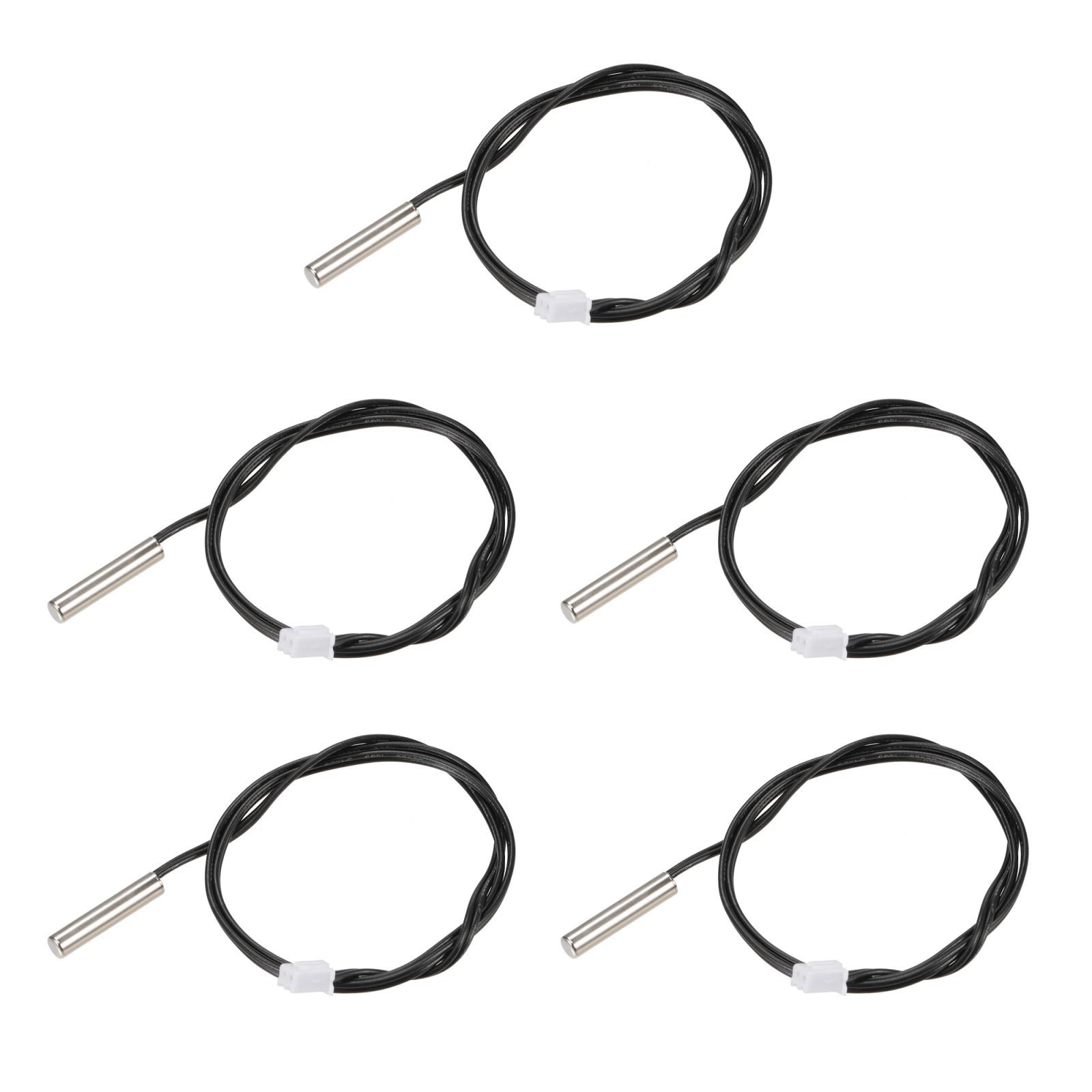 5pcs 50K Temperature Sensor Probe, Stainless Steel Thermal Sensor Probe 50cm