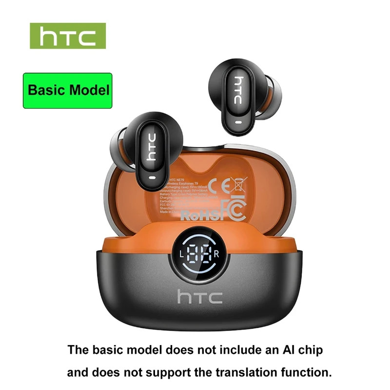 HTC NE79 Real Time Translation Earphone Bluetooth HiFi Music HD Call Noise Reduc