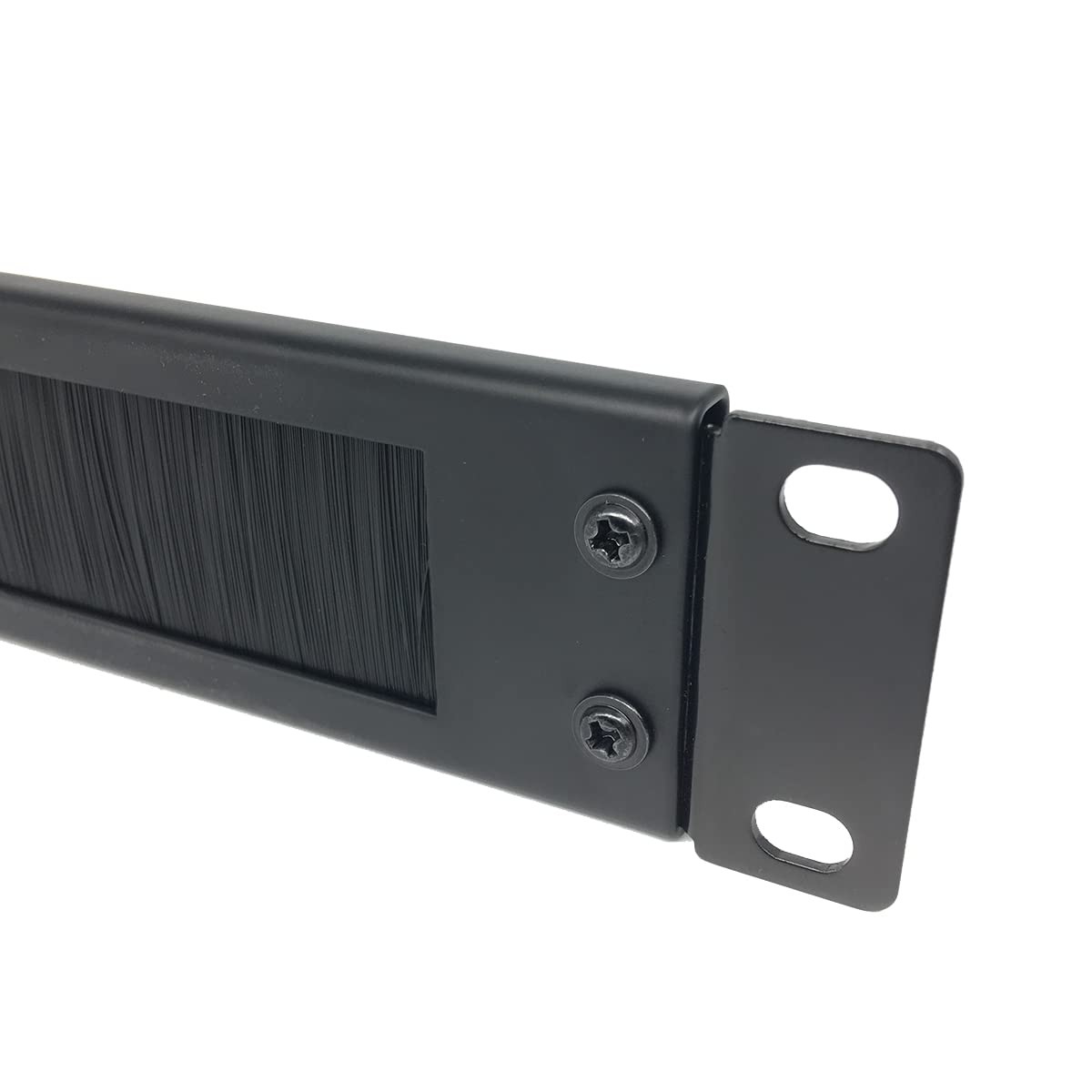 1U Brush Cable Manager Horizontal Rack Mount Cable Management Panel with Tidy Br