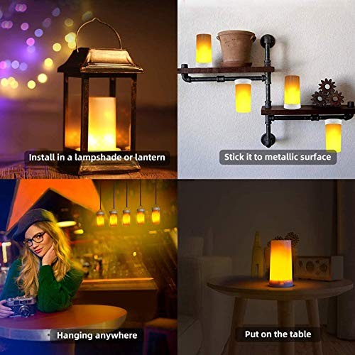 LED Flame Effect Light, USB Rechargeable Outdoor Flame Remote control style