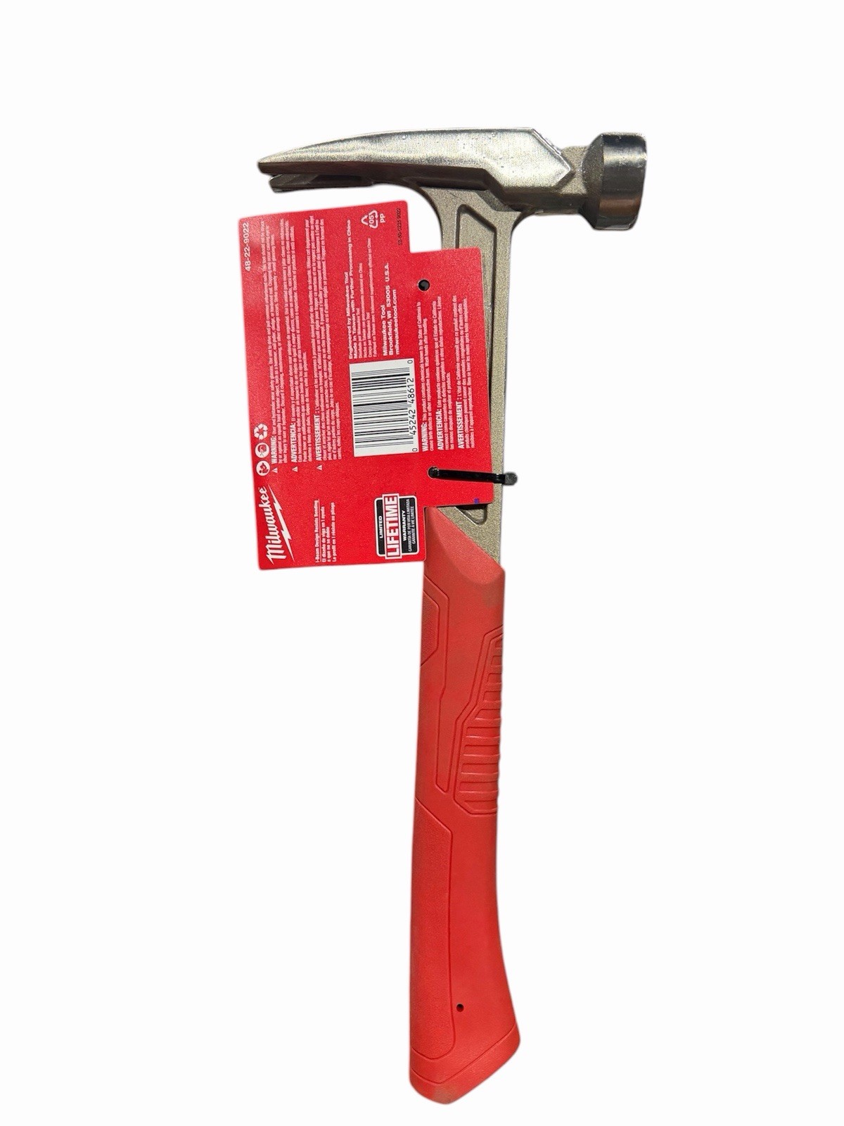 Milwaukee 48-22-9022 Milled Face Framing Hammer - Red 22 OZ