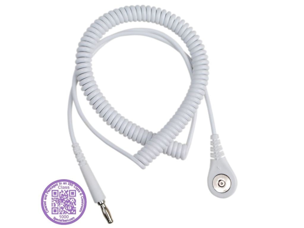 Desco 09208 - Coil cord for clean room usage, Class 1000 packaging - MagSnap / 6