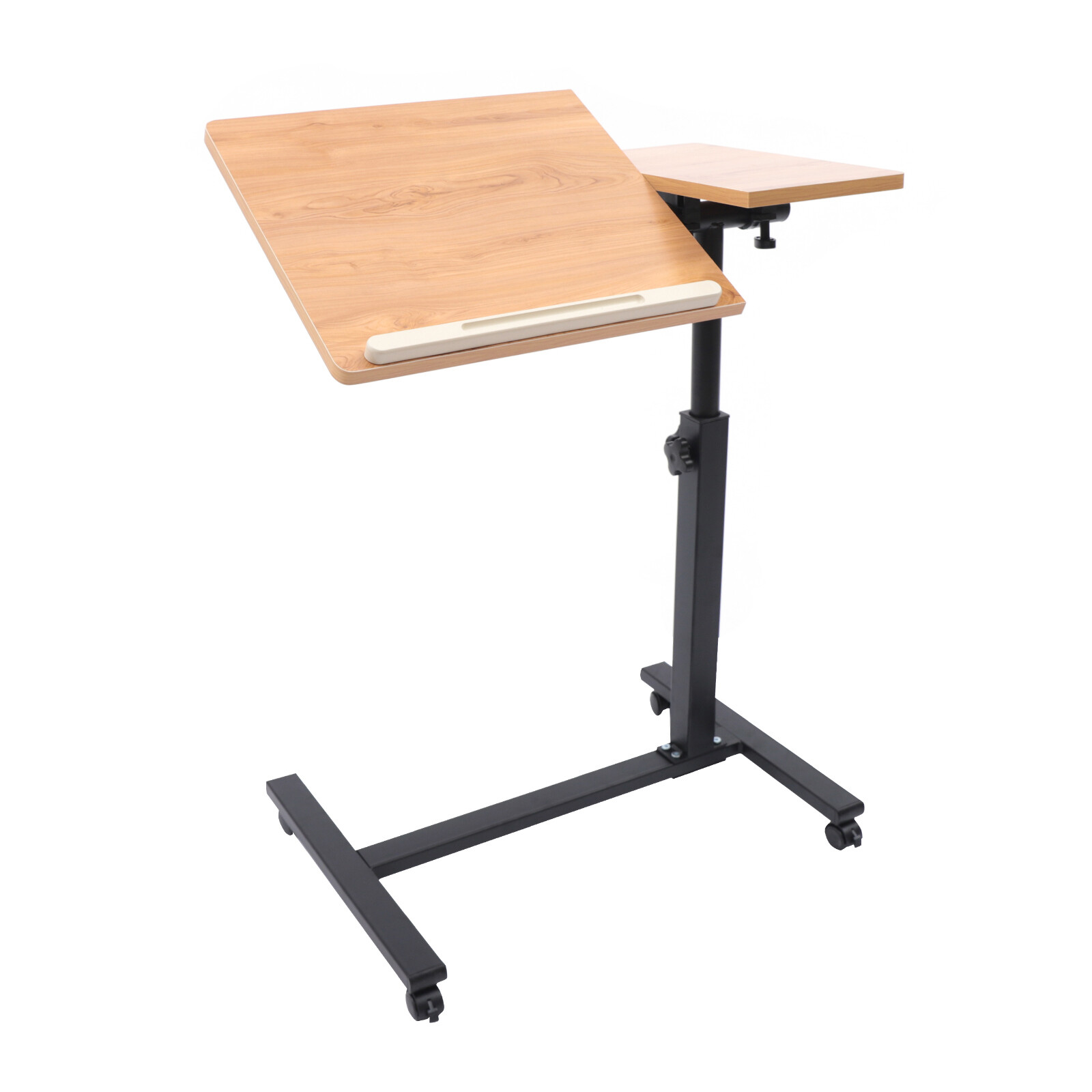 Angle Height Adjustable Rolling Cart Over Bed Hospital Table Stand Laptop Desk