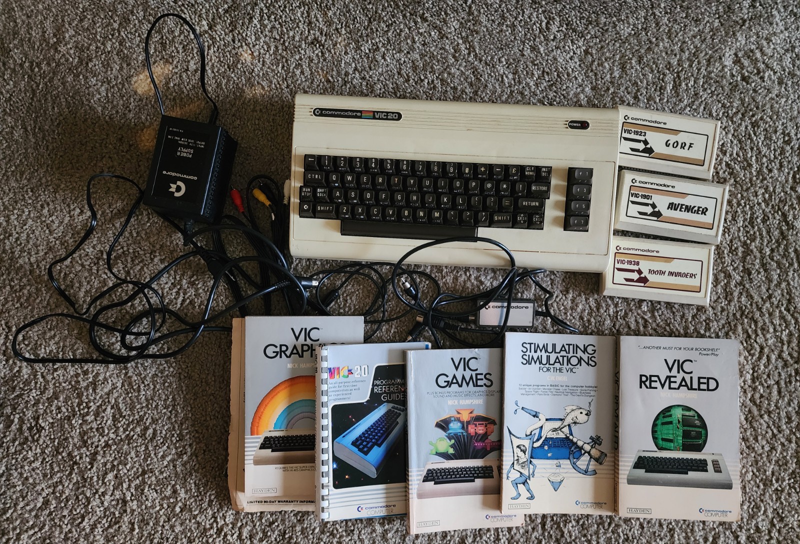 Vintage Commodore Vic 20 Computer  w/power-supply and Original Box - (Untested)