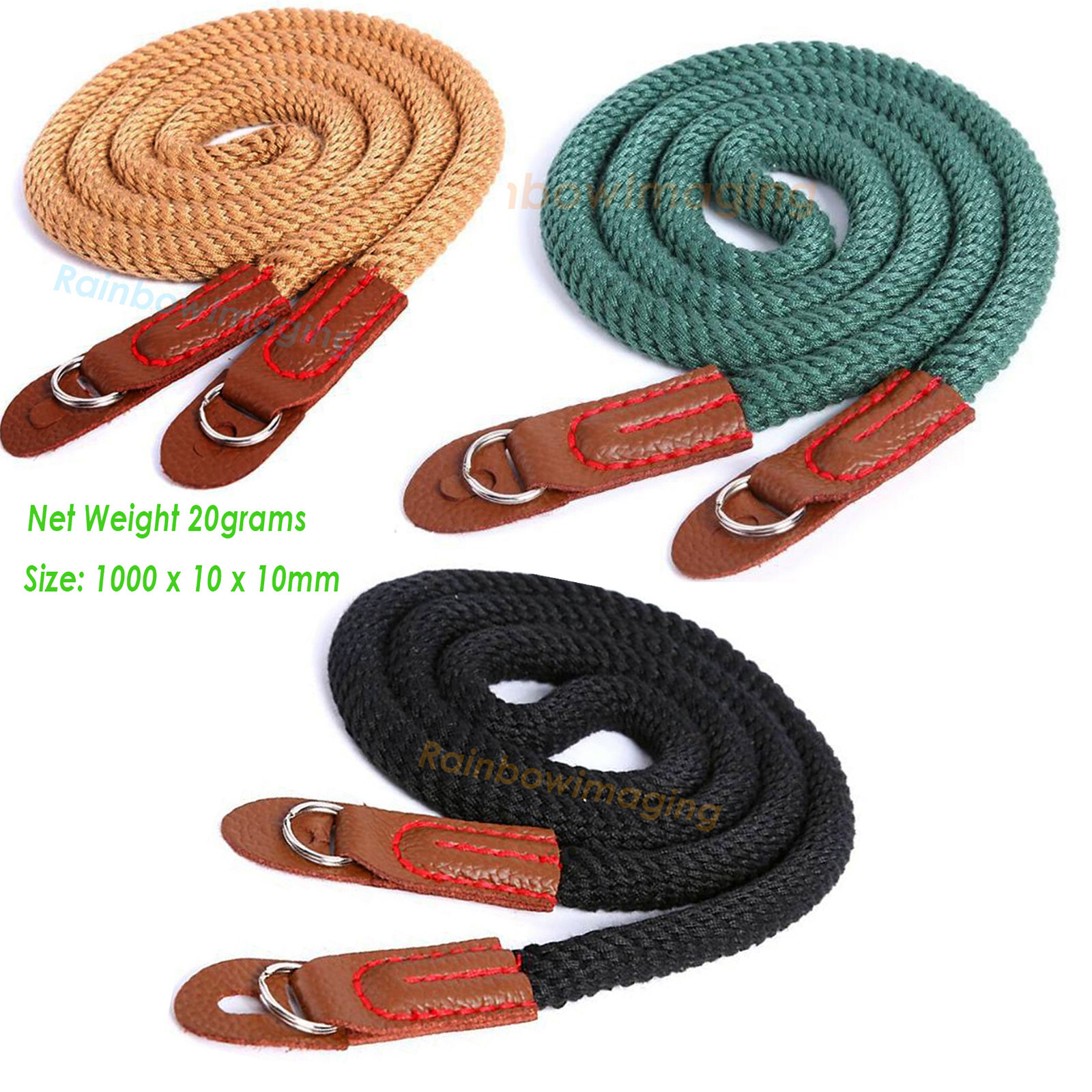 (3Pcs) Brown Black Green Soft Cotton Shoulder Neck Strap Sony a6700 a6600 a6400