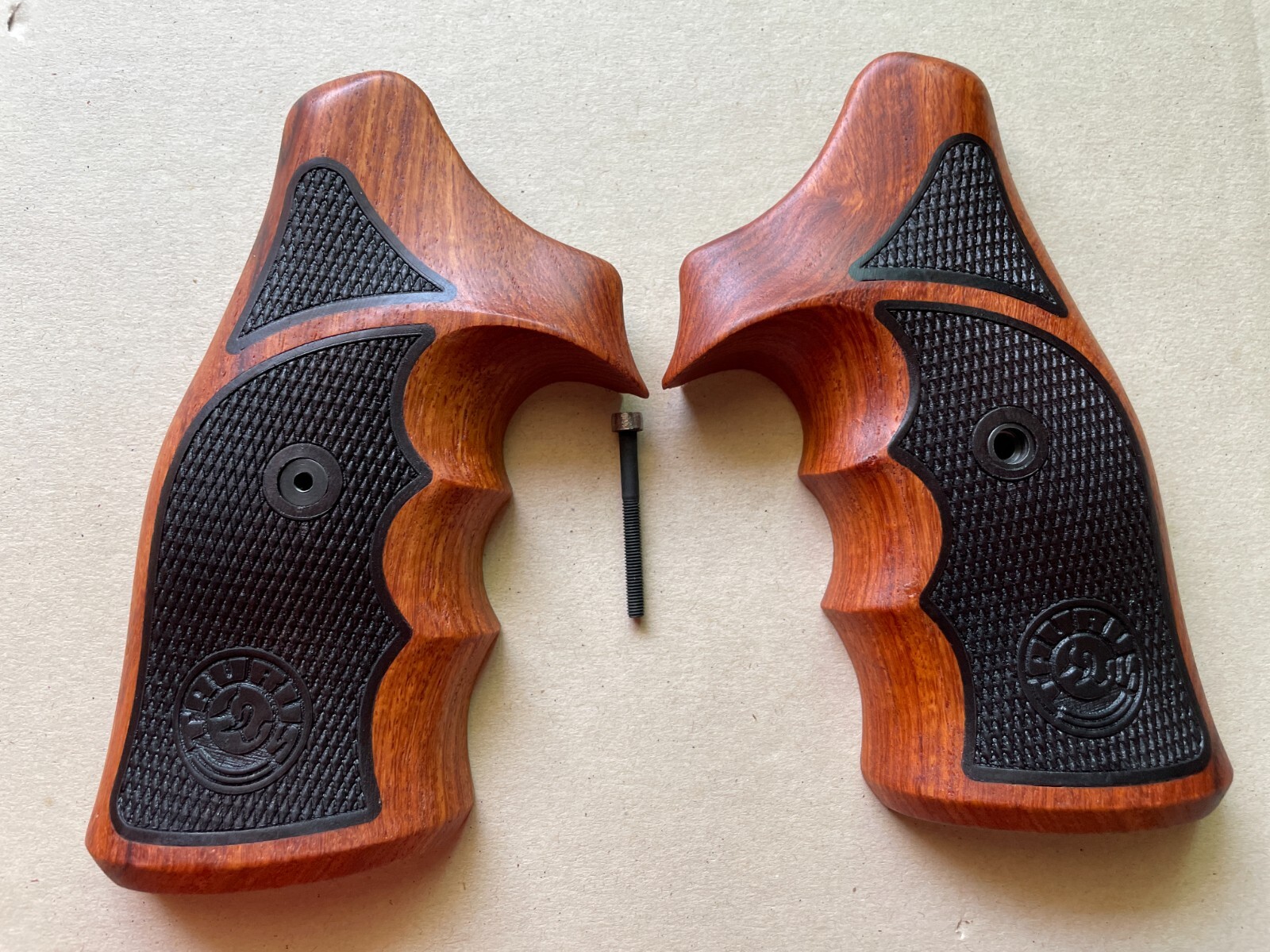 New 2Tone wood Target Grips Compatible with Taurus Medium/Large Frame Square
