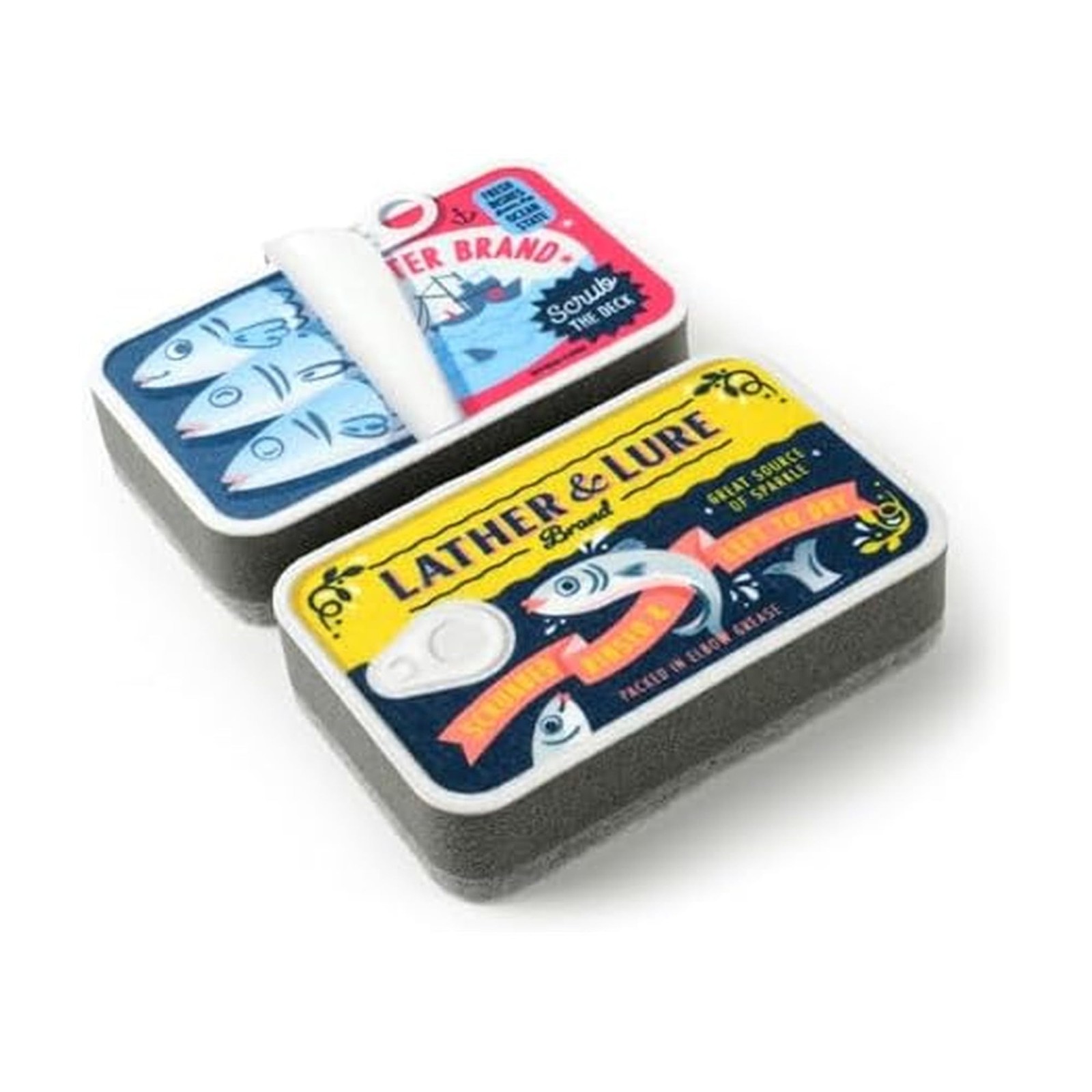 Genuine Fred Tidy TINS Sardine Sponges, Set of 2, Durable Layered Sponges, Fu...