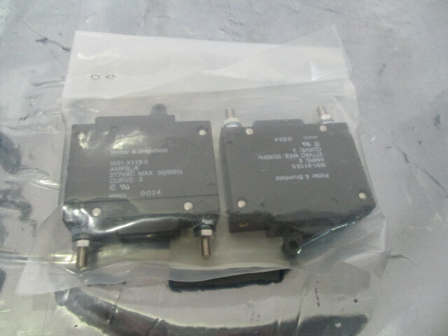 2 Potter & Brumfield W91-X113-5 Circuit Breaker, Gasonics 73185-13, 5A, 452124
