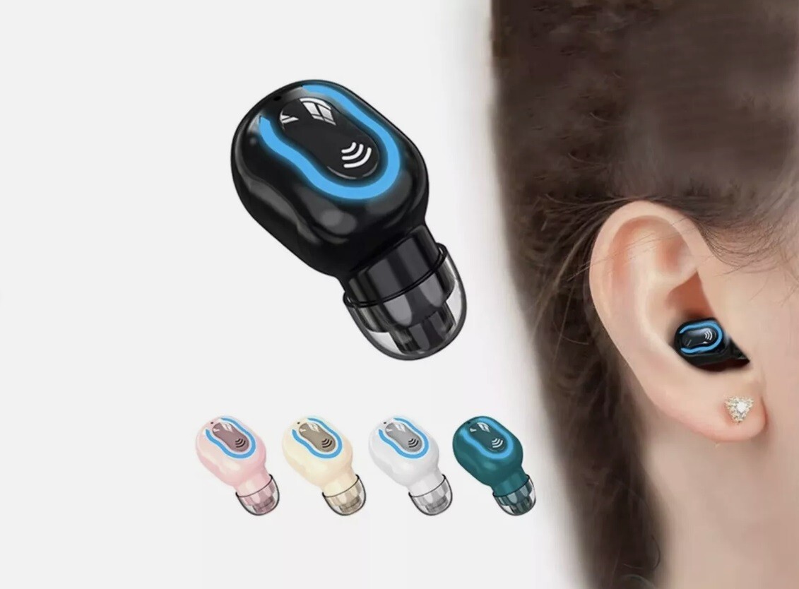 Single Mini Wireless Bluetooth Earphone In Ear Sport With Mic Handsfree White