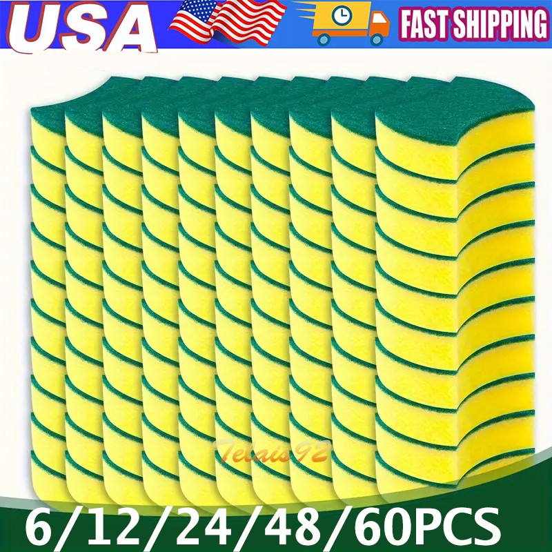 6pcs~60 pcs Cleaning Sponges Dish Scrubber Soft Heavy Duty Kitchen Sponges LOT