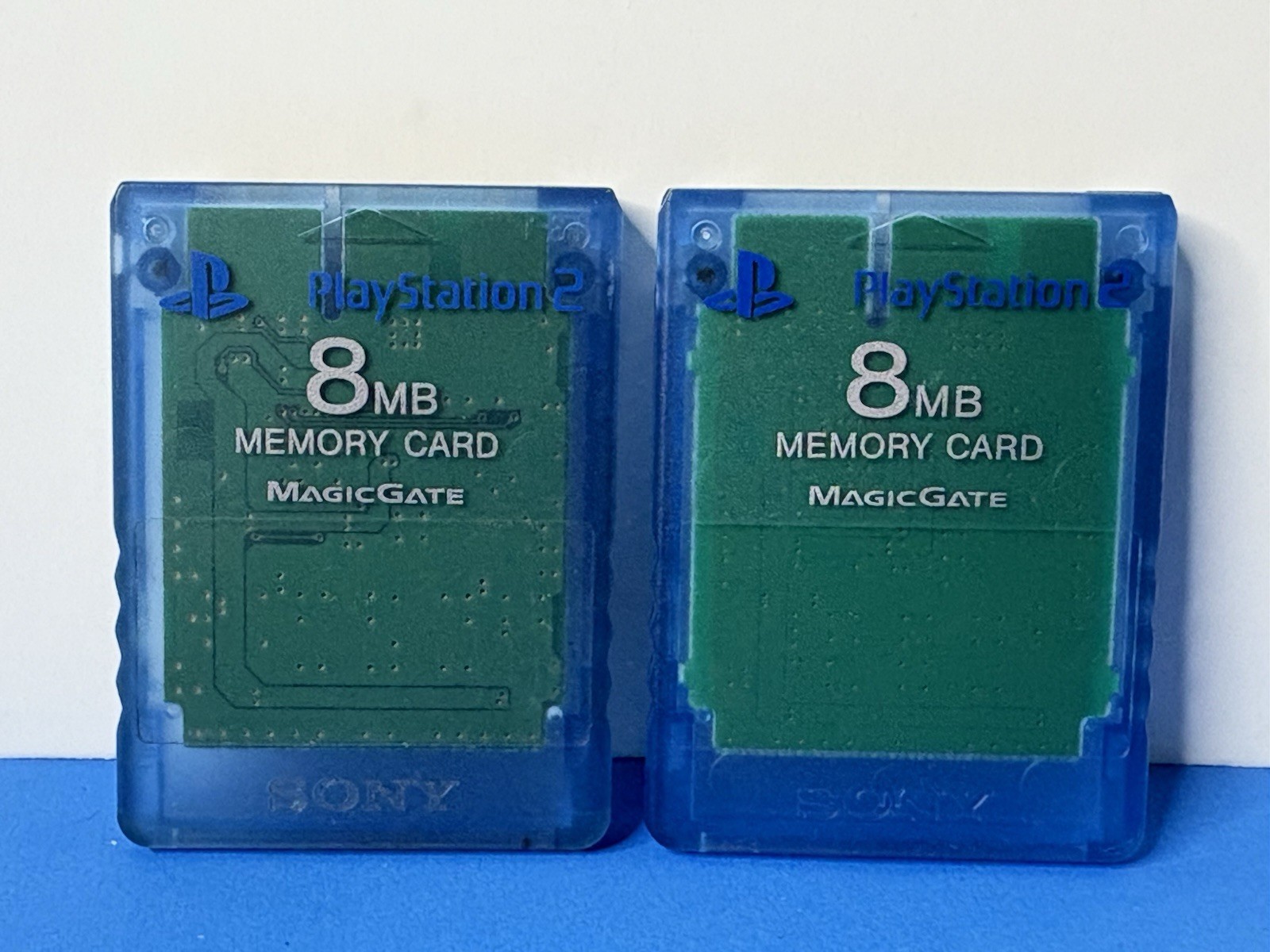 x2 Official Sony PlayStation 2 PS2 Memory Card OEM SCPH-10020 Magic Gate 8MB