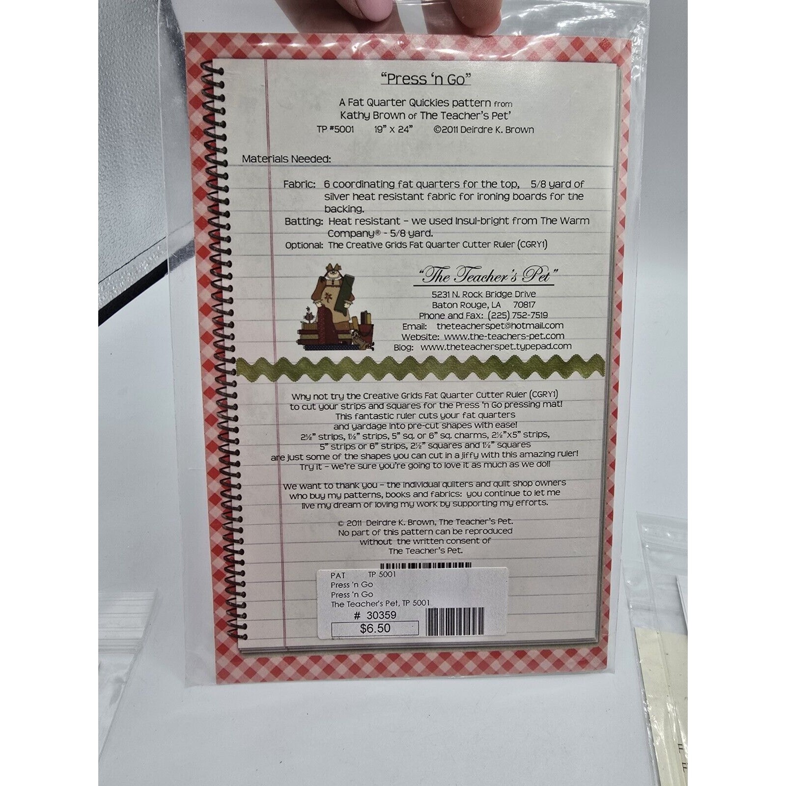 Press n Go from Teachers Pet Pattern Deirdre Brown 2011