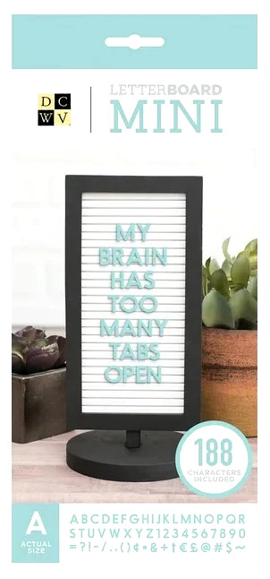 NIB Mini Letterboard  on stand with 188 Characters Letter Board wood frame