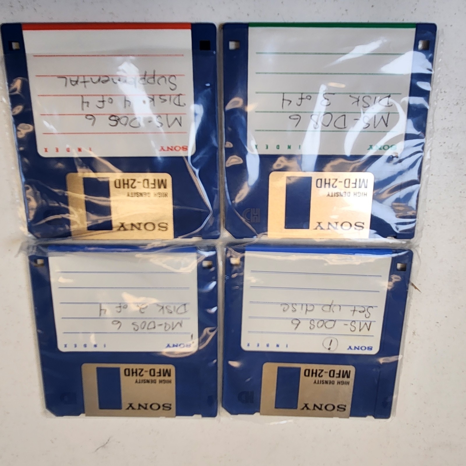 Vintage 3.5" Floppy Disk Software Lot MS-DOS Windows 3.1 Sony 2HD Retro PC