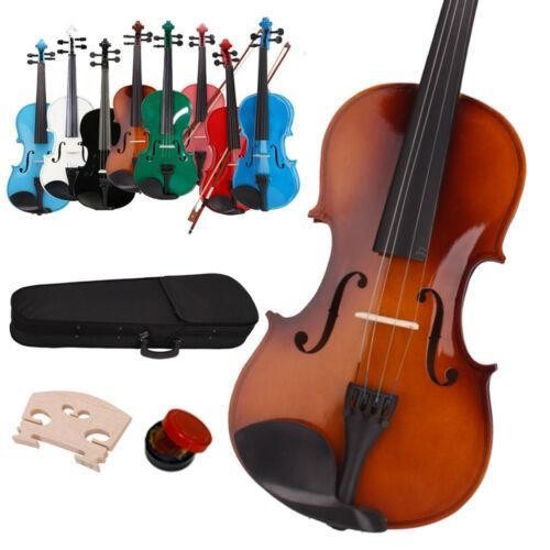 New Gift 8 Colors 4/4 Basswood Acoustic Violin Student Violin for Music Lover