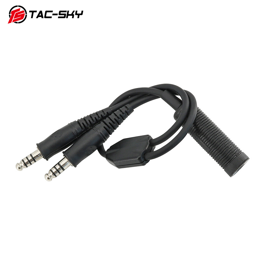 TAC-SKY Tactical Adapter Cable Single Pass to Dual Pass for Comta Headset