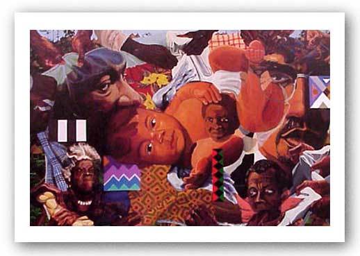 Parents of The Village The Cosmic Quilt Limited Edition Charlie Newton Art 29x19