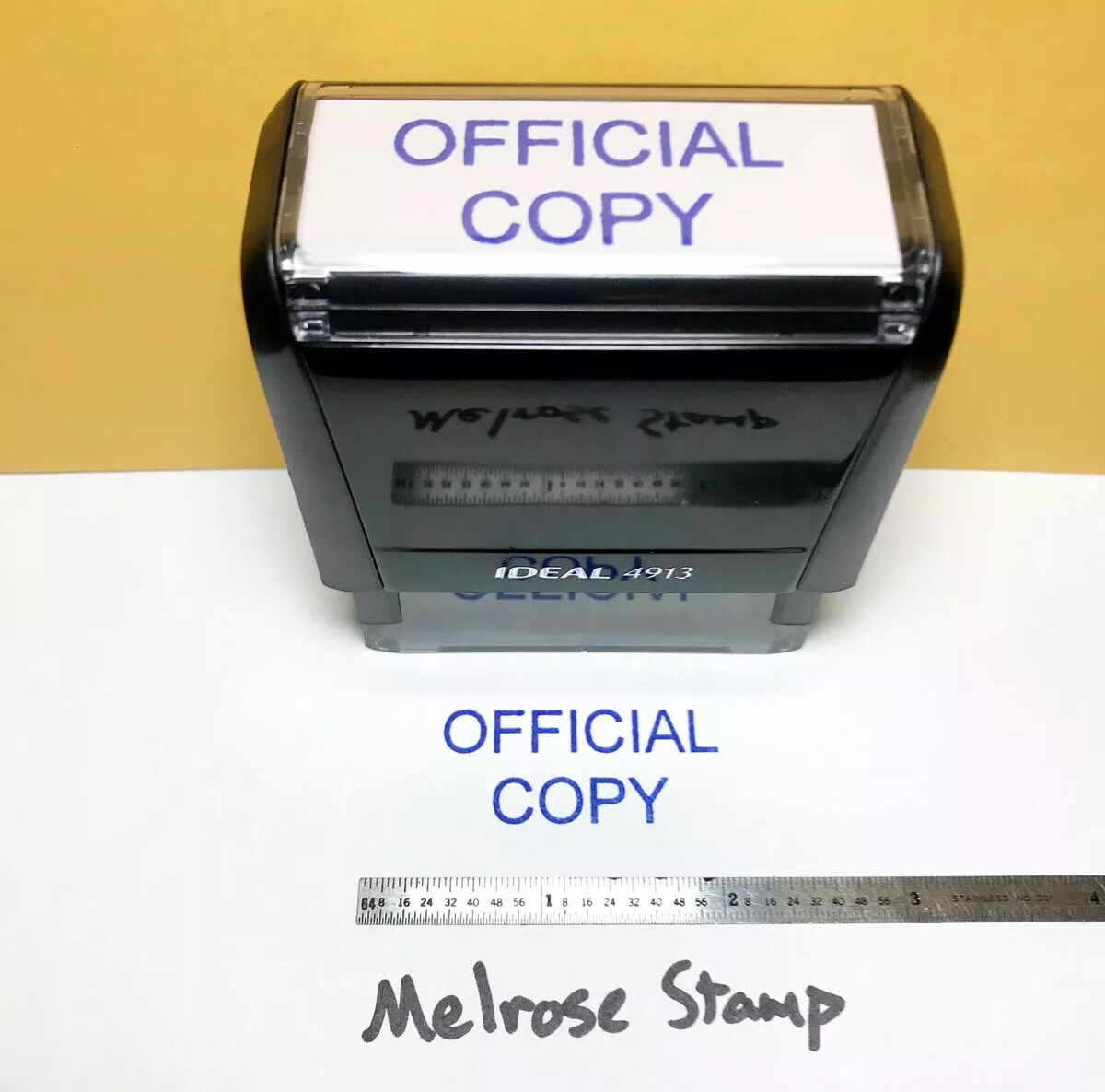 Official Copy Rubber Stamp Blue Ink Self Inking Ideal 4913