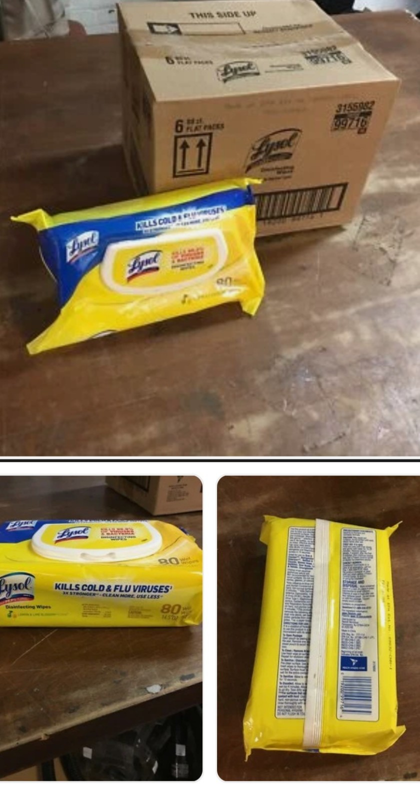 Lot of (6) 80ct Packs Of Lysol Lemon & Lime Blossem Scent Disinfecting Wipes