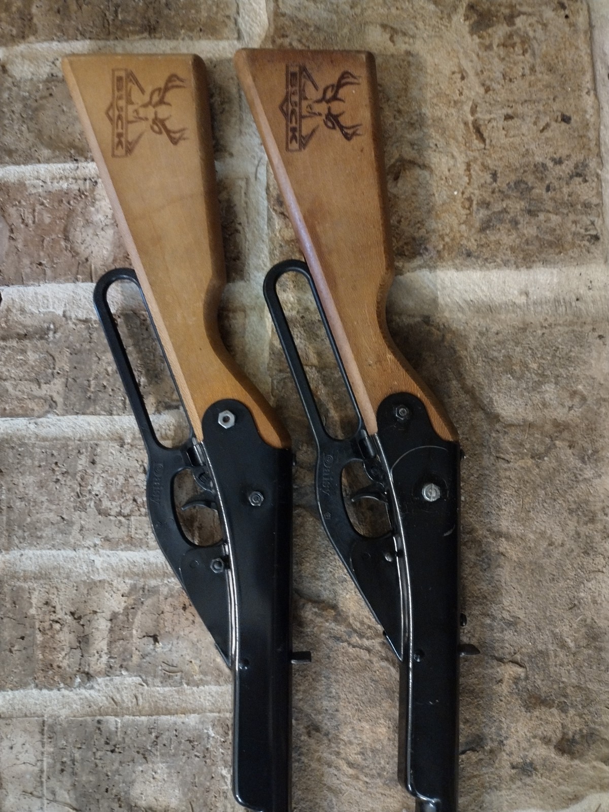 2 Vintage Buck Lever Action Daisy .177 Model 105B BB Gun Air Rifles Work Great