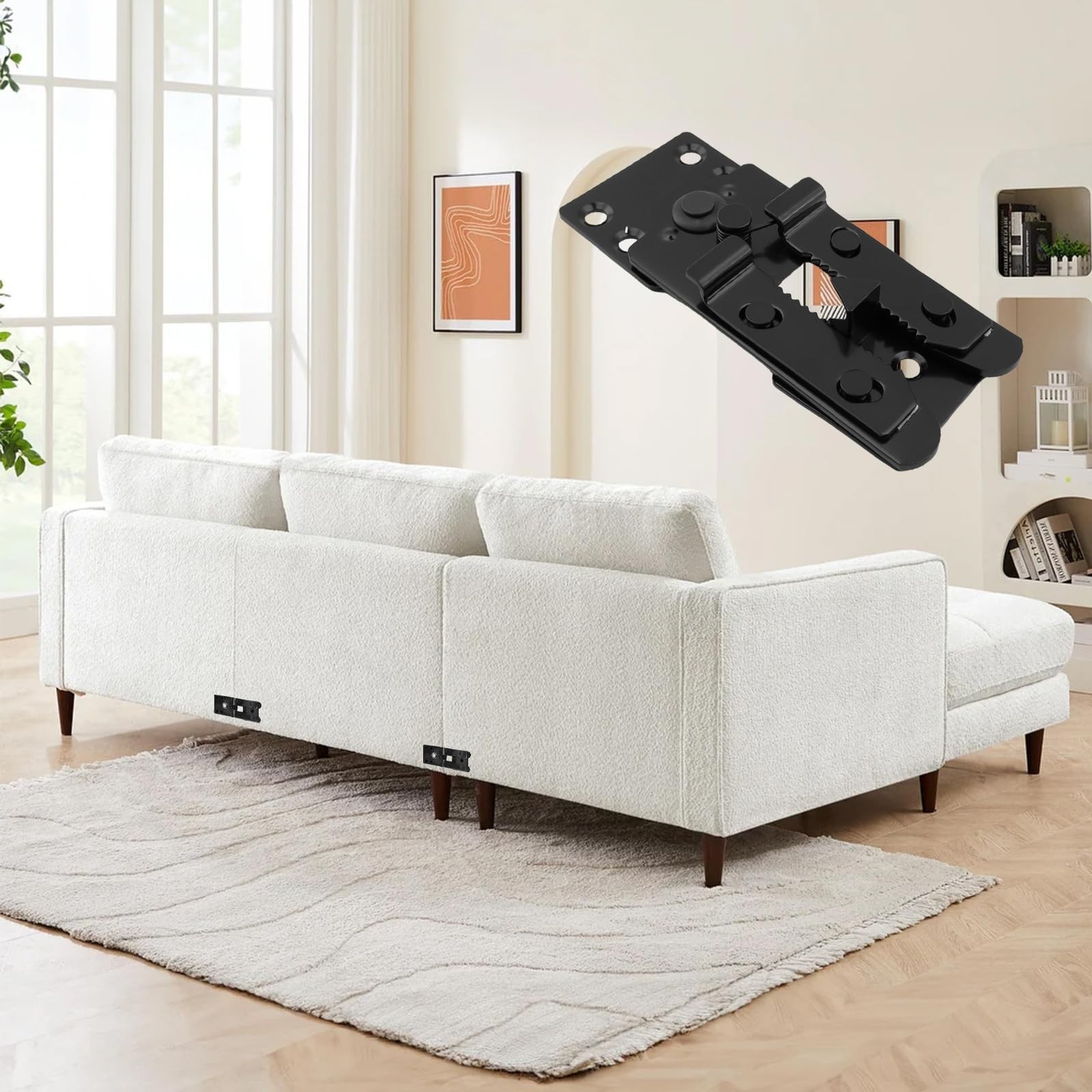 Black Sectional Couch Connector Thickened Alligator Interlocking Clips