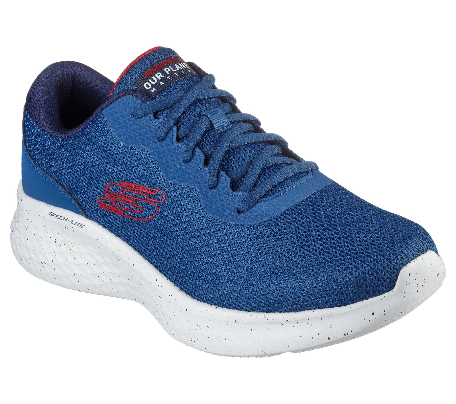 Skechers Men's Shoes Sport Blue Red Comfort Casual Walk Lite Memory Foam 232830