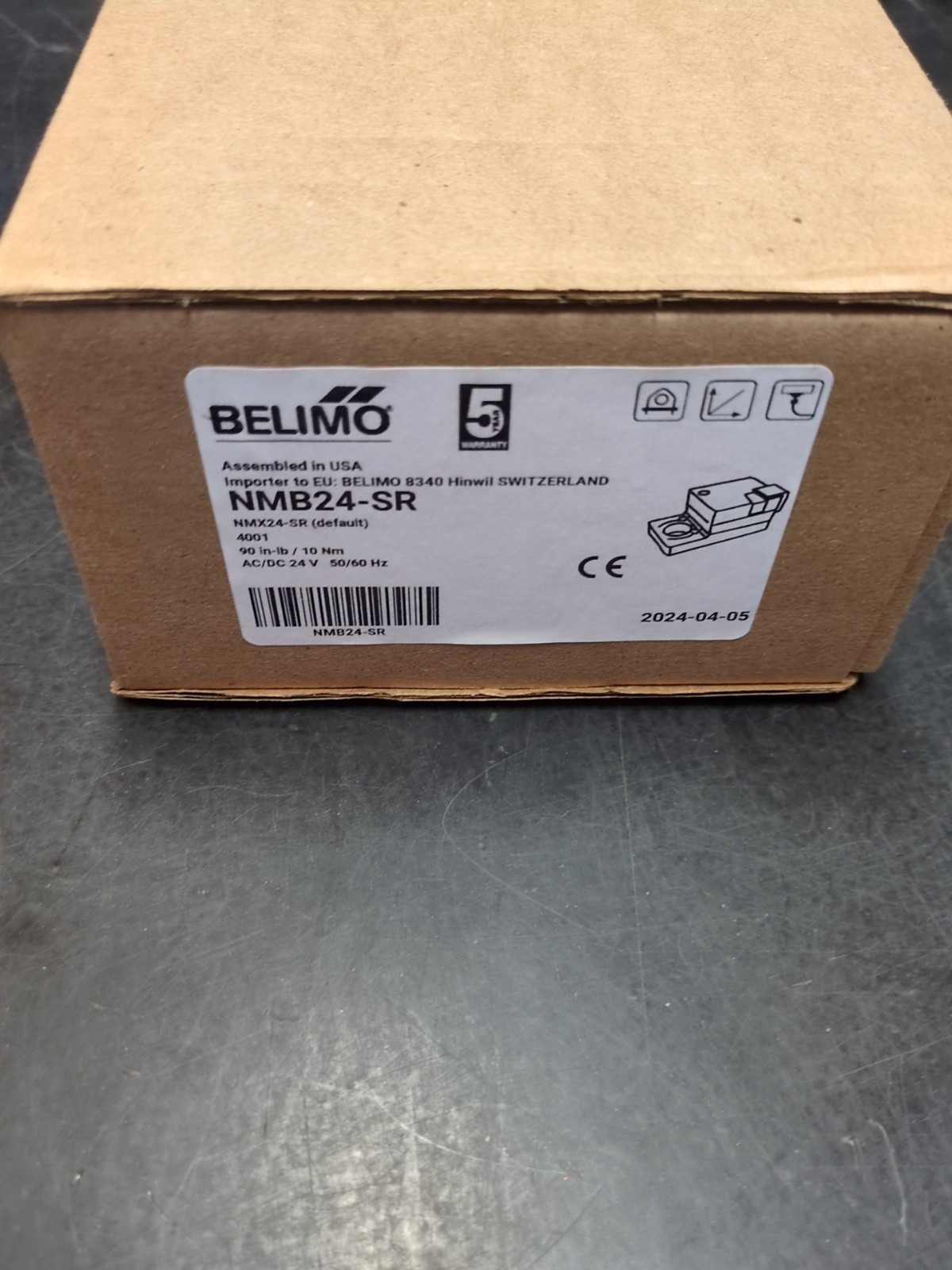 Belimo NMB24-SR Damper Actuator, 90 in-lb, Non-Spring Return, 24V, Modulating