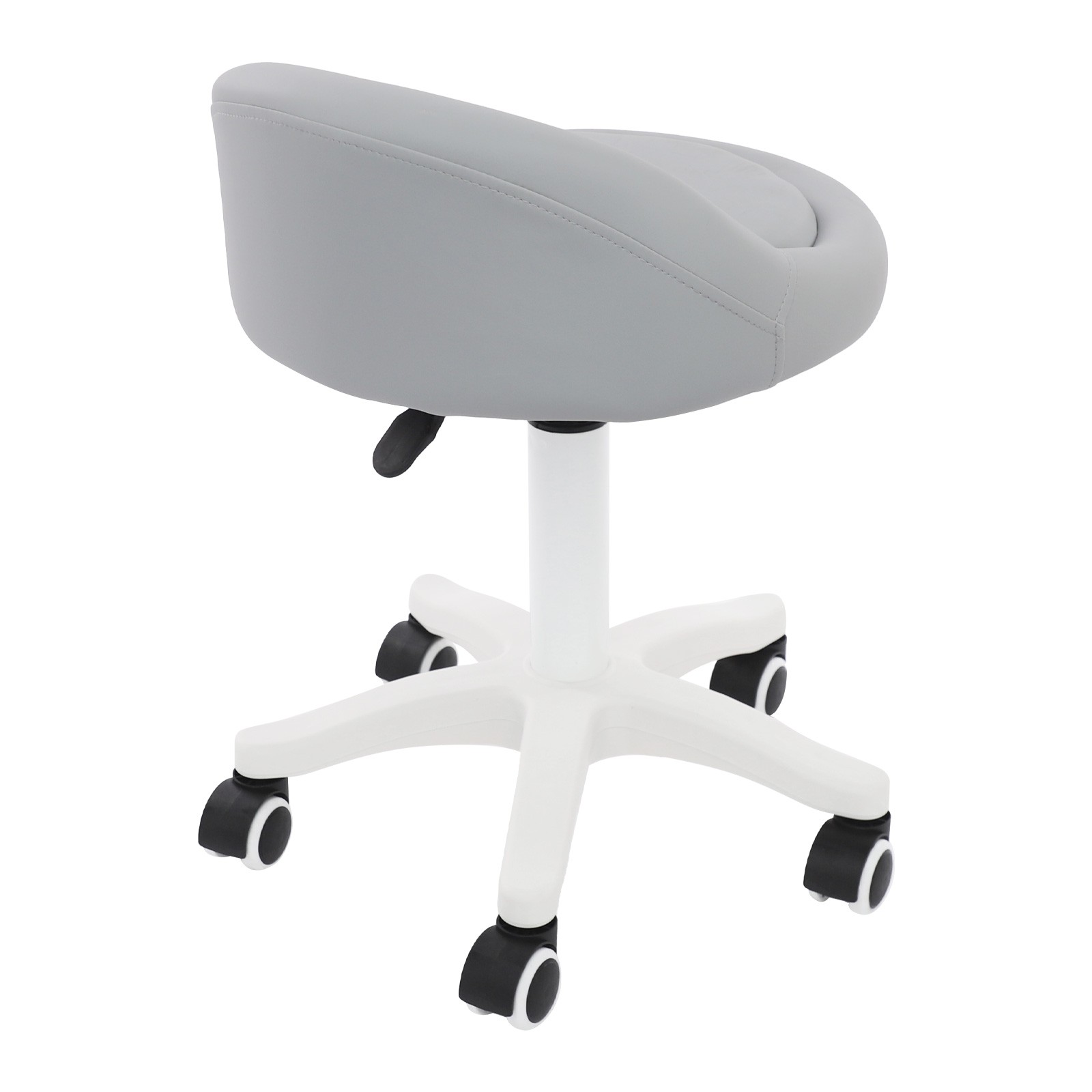 Adjustable Beauty Salon Chair Rolling Stool Rolling Stool with Low Backrest gray