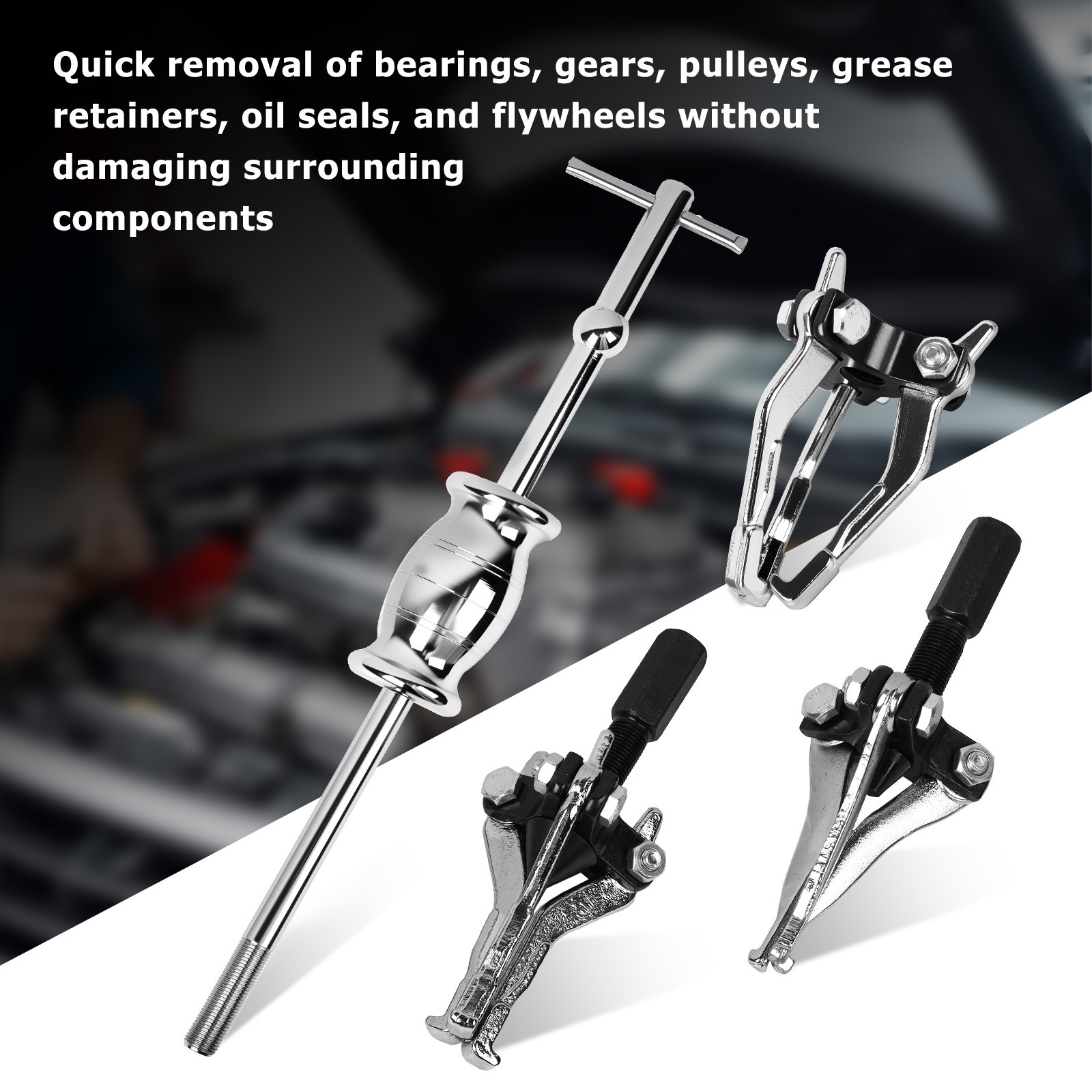 5pcs Carbon Steel Internal External Bearing Puller Slide HammerRemoval Tool Set