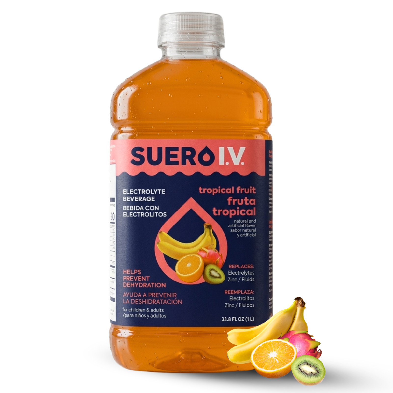 Suero I.V. Electrolyte Drink, Tropical Fruit Flavor 33.8 fl oz – Hydrate