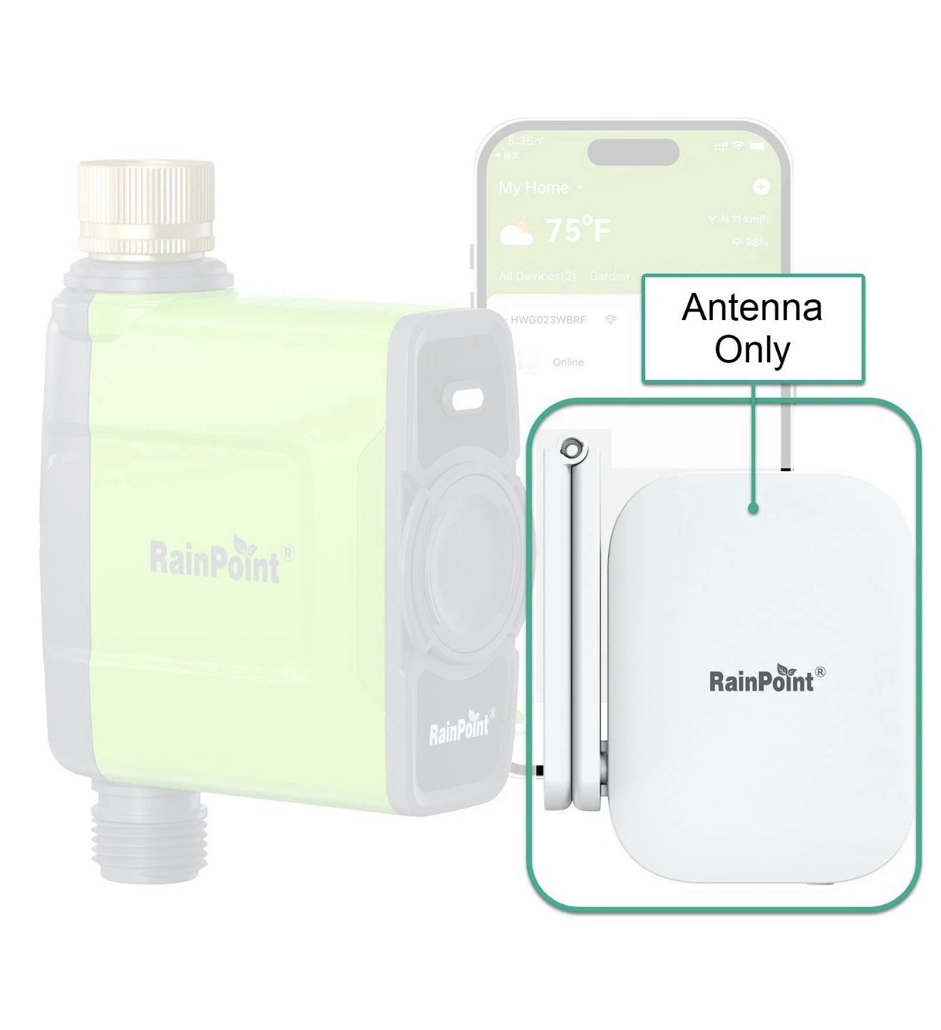 RainPoint 1-Zone Wifi Water Timer Antenna/Hub for HTV145FRF HWG023WBRF *HUB ONLY