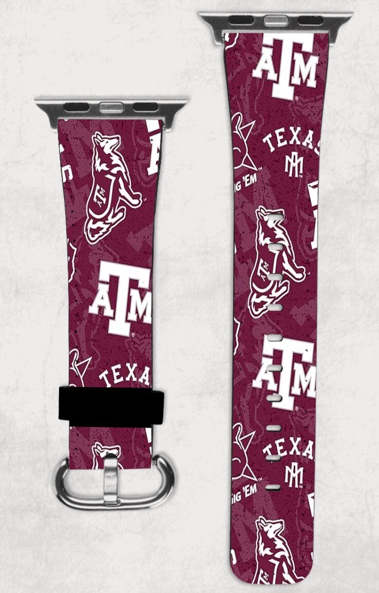 Texas A&M Aggies Apple Watch Band NEW 38/40/41 & 42/44/45 NCAA Football