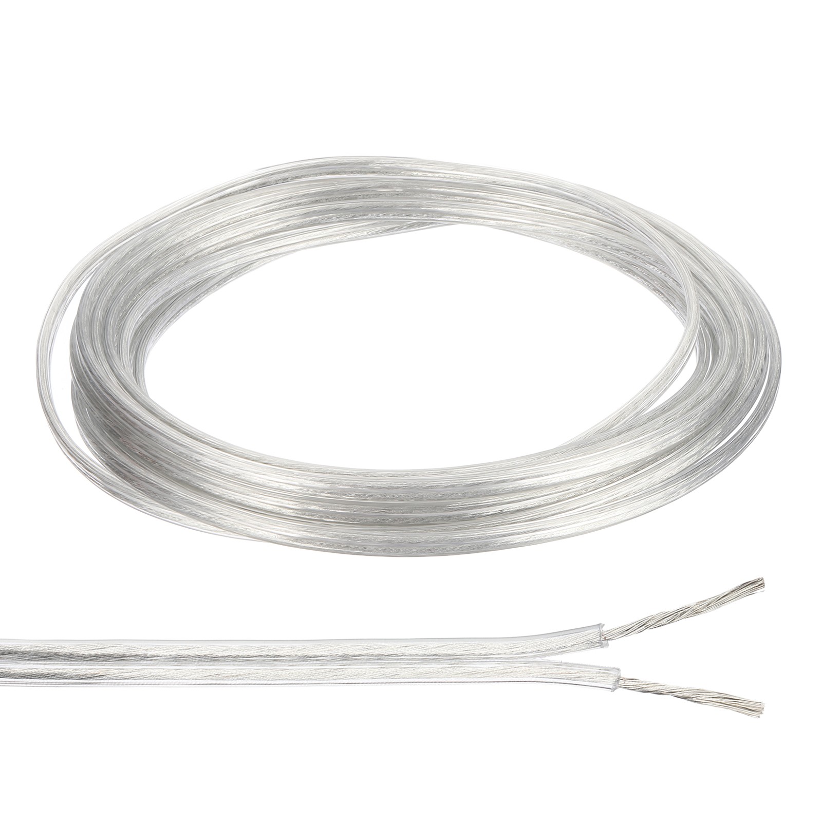 15Ft 18/2 PVC Covered Wire, SPT-1 UL Listed Copper Electronic Wire, Clear